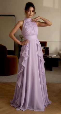 Lavender Chiffon Evening Dress