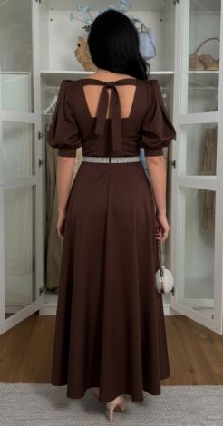Chocolate Evening Dress in Premium Fabric