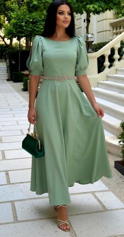 Olive Dress Fabric Dress - Image 4