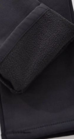 Черные школьные брюки на флисе для подростка с регулировкой талии