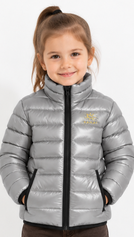 Girls embroidered windbreaker grey