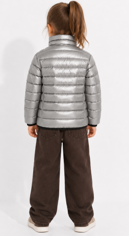Girls embroidered windbreaker grey