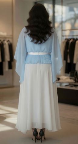 An exquisite white and blue set