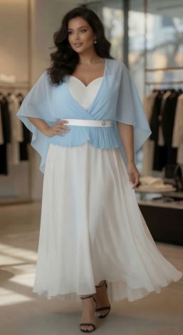 An exquisite white and blue set