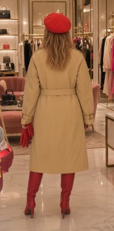 Lightweight classic cotton and polyester trench coat
