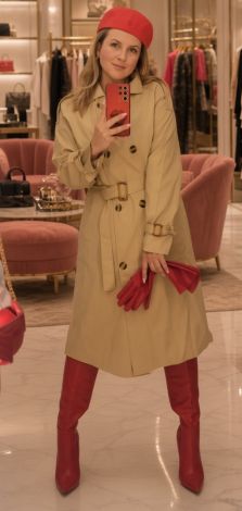 Lightweight classic cotton and polyester trench coat