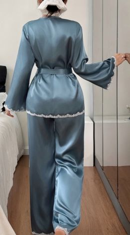Luxurious silk pajamas with exquisite lace