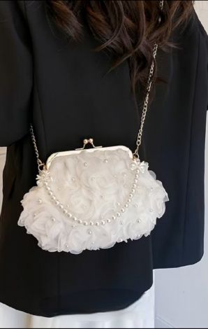 Evening lingerie clutch with voluminous roses 