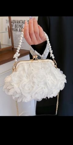 Evening lingerie clutch with voluminous roses 