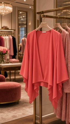 Women's Elegant Cape-Style Jacket in Lightweight, Flowing Fabric