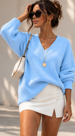 A delicate sky-blue hue, a loose, relaxed fit, and incredible softness