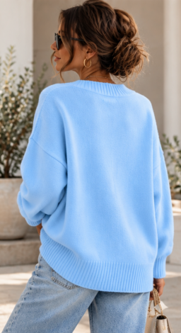 A delicate sky-blue hue, a loose, relaxed fit, and incredible softness - Image 4