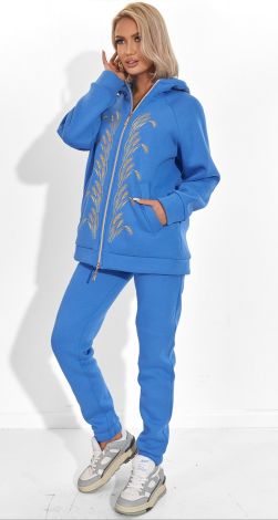 Insulated tracksuit with exclusive Wheat Ears embroidery in Royal Blue  - Image 7