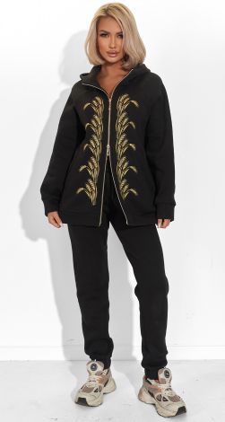 Insulated tracksuit with exclusive Wheat Ears embroidery — Onyx Black - Image 5