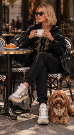 Insulated tracksuit with exclusive Wheat Ears embroidery — Onyx Black