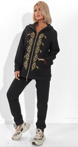 Insulated tracksuit with exclusive Wheat Ears embroidery — Onyx Black - Image 6