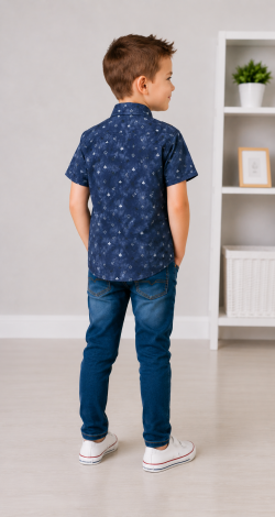 Blue Boys Short Sleeve Shirt - Image 4
