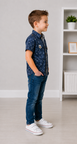 Blue Boys Short Sleeve Shirt