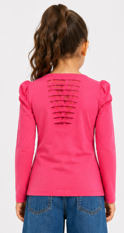 Girls barbie pink sweatshirt with rhinestone bow print - Image 4
