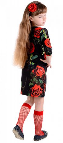 Стильное черное платье с розами  