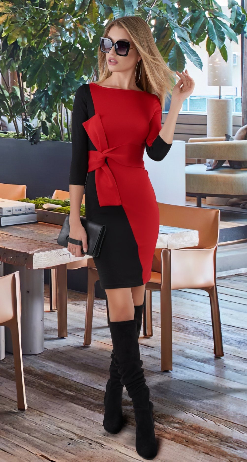 Красное Трикотажное Платье