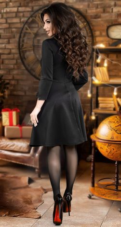 Stylish and unusual black knitted dress
