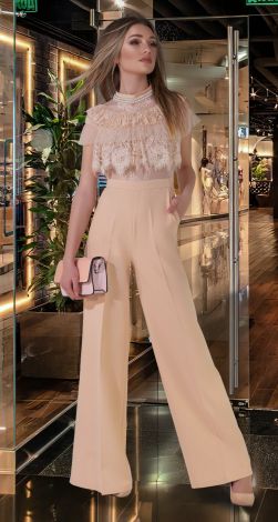 Jumpsuit with French lace