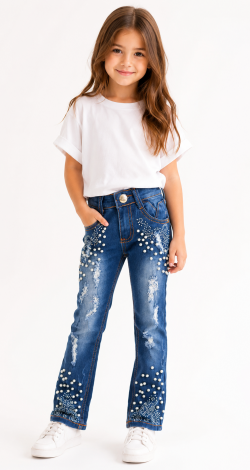 Jeans with pearls