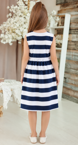 Girls striped dress with bow Lemanta
