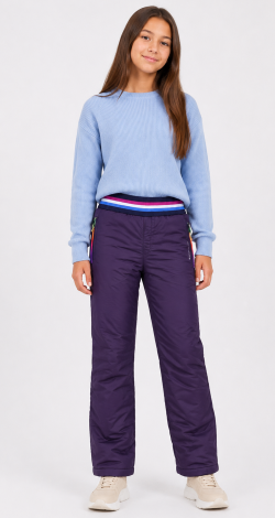 Trousers raincoat fabric on a synthetic winterizer for girls