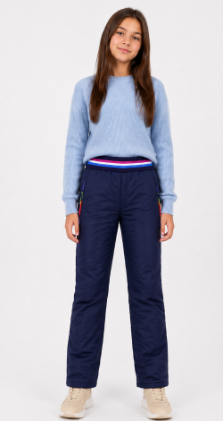 Trousers raincoat fabric on a synthetic winterizer for girls