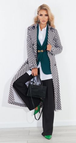 Black and white trench.