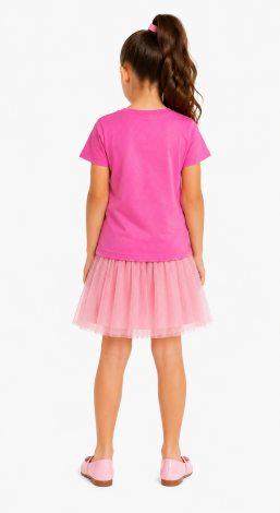Girls printed reversible sequin rainbow butterfly t-shirt pink