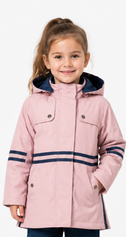 Girls long windbreaker powder pink