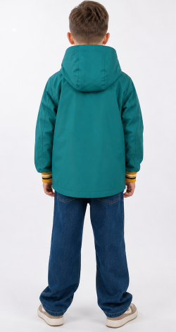 Reversible boys windbreaker green-yellow