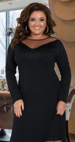 Long black plus size dress