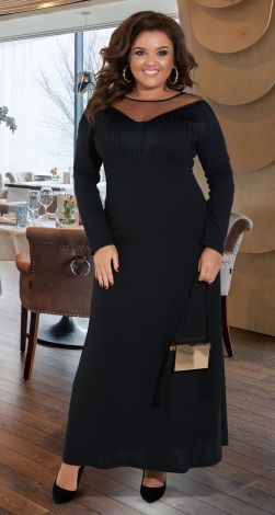 Long black plus size dress