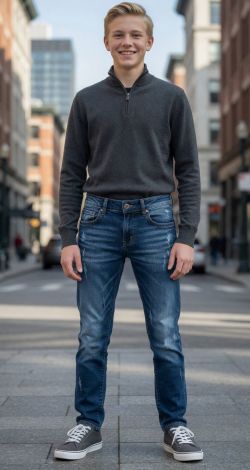 Blue jeans for teenage boys—a stylish and comfortable choice!