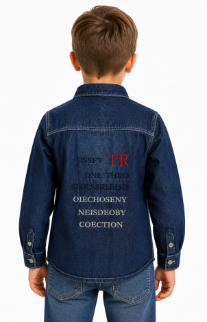 Denim shirt for boys with embroidery