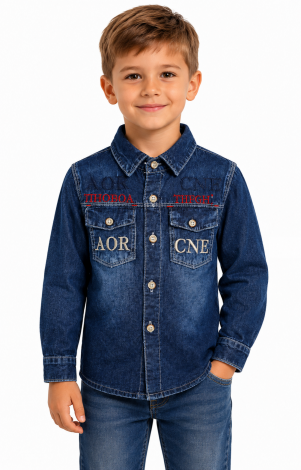 Denim shirt for boys with embroidery