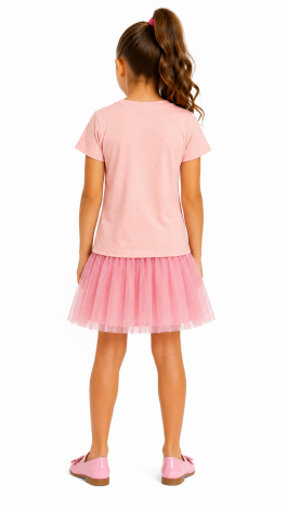 Girls printed reversible sequin rainbow butterfly t-shirt powder pink