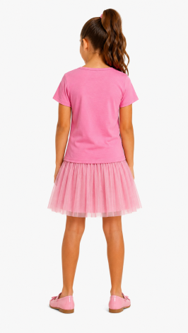 Girls printed reversible sequin multicolored butterfly t-shirt pink