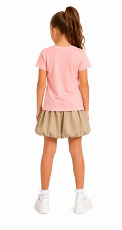 Girls printed reversible sequin butterfly t-shirt powder pink