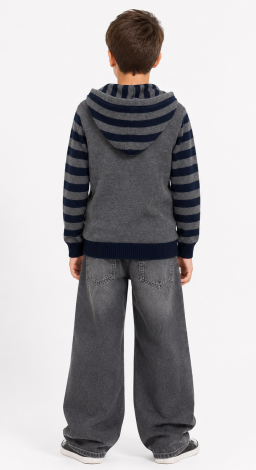 Jacket for a boy with a hood
