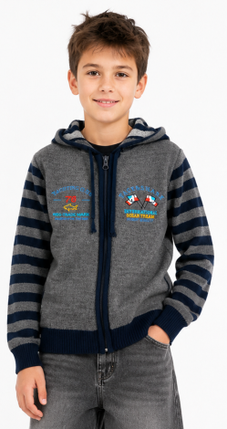 Jacket for a boy with a hood