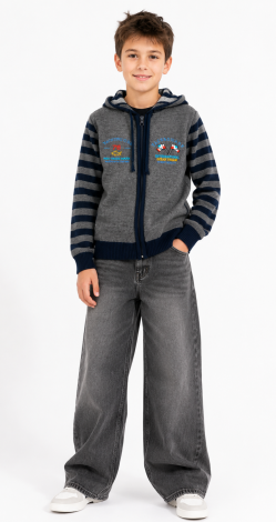 Jacket for a boy with a hood