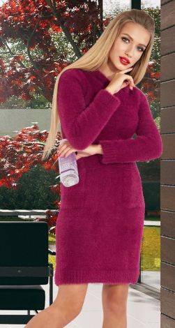 Knitted dress ALPACA with a hood