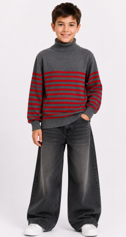 Sweater for a boy with stripes