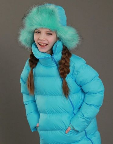 Down jacket with a hat