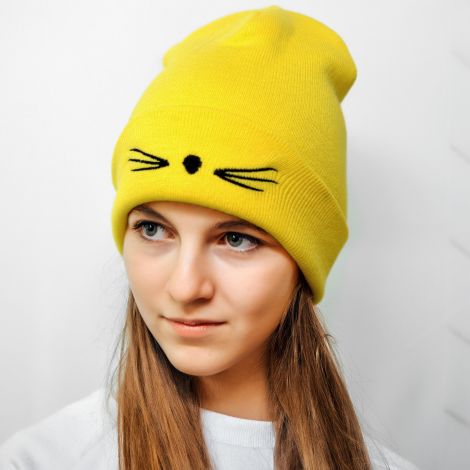 Hat cat yellow